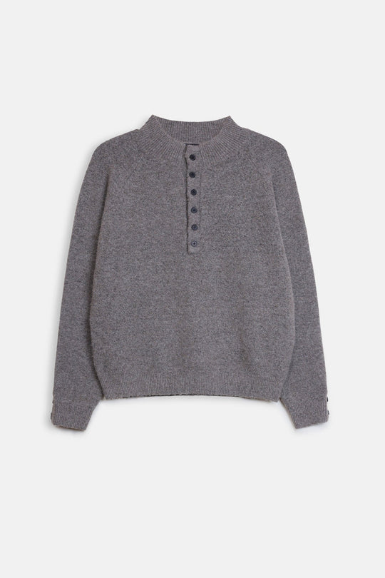 MELANGE HENLEY SWEATER