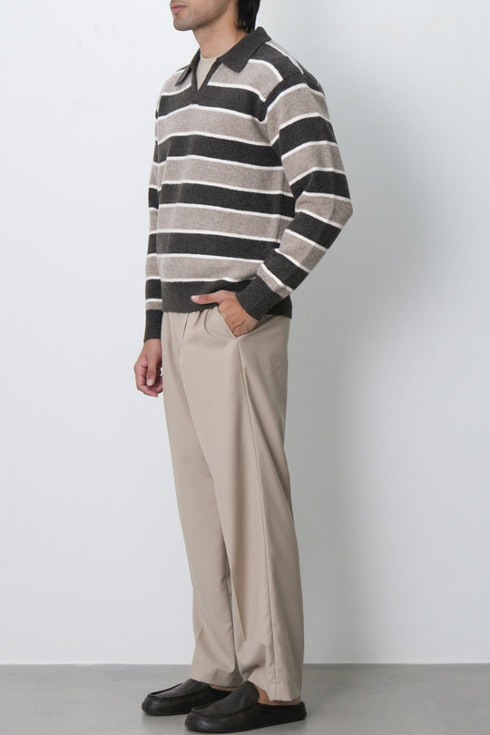 STRIPED POLO SWEATER