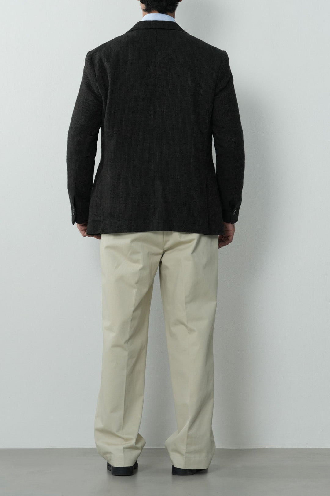 TEXTURED UNLINED LINEN BLAZER