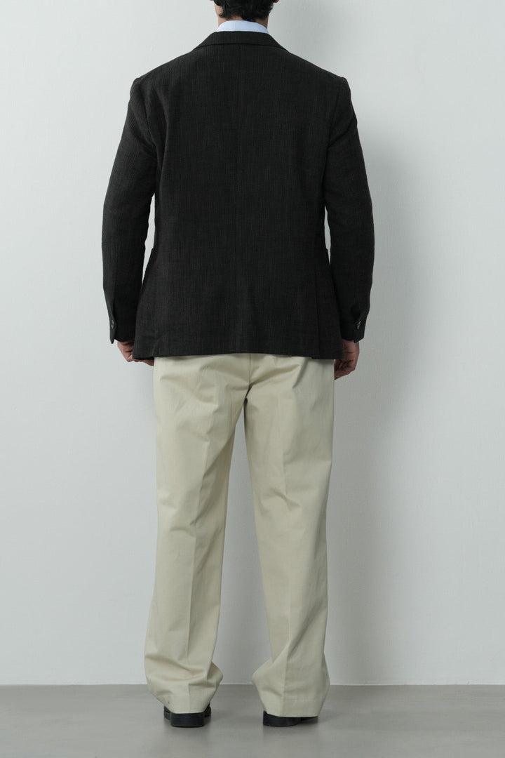 TEXTURED UNLINED LINEN BLAZER