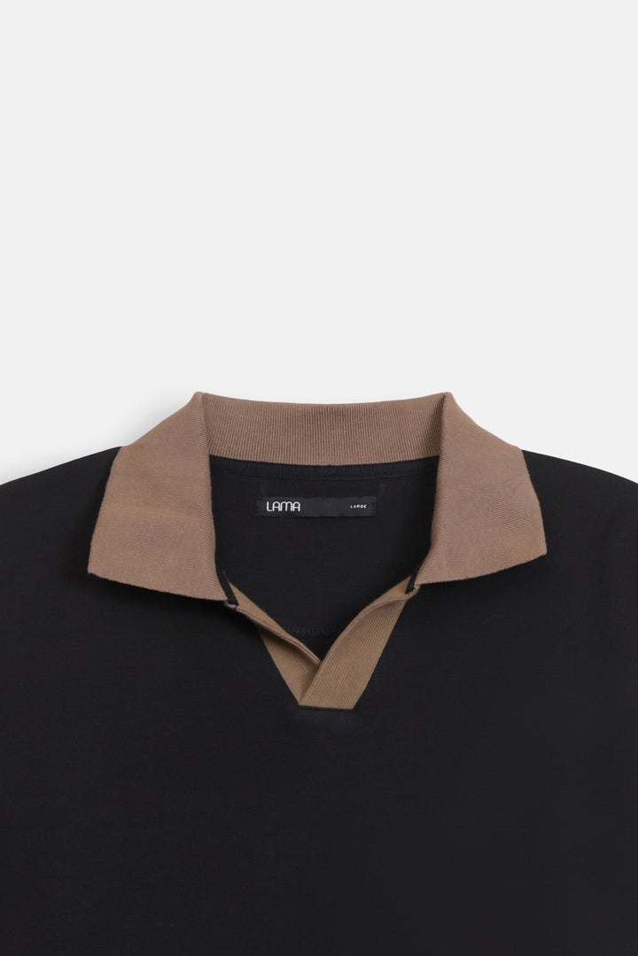CONTRASTING EASY COLLAR POLO