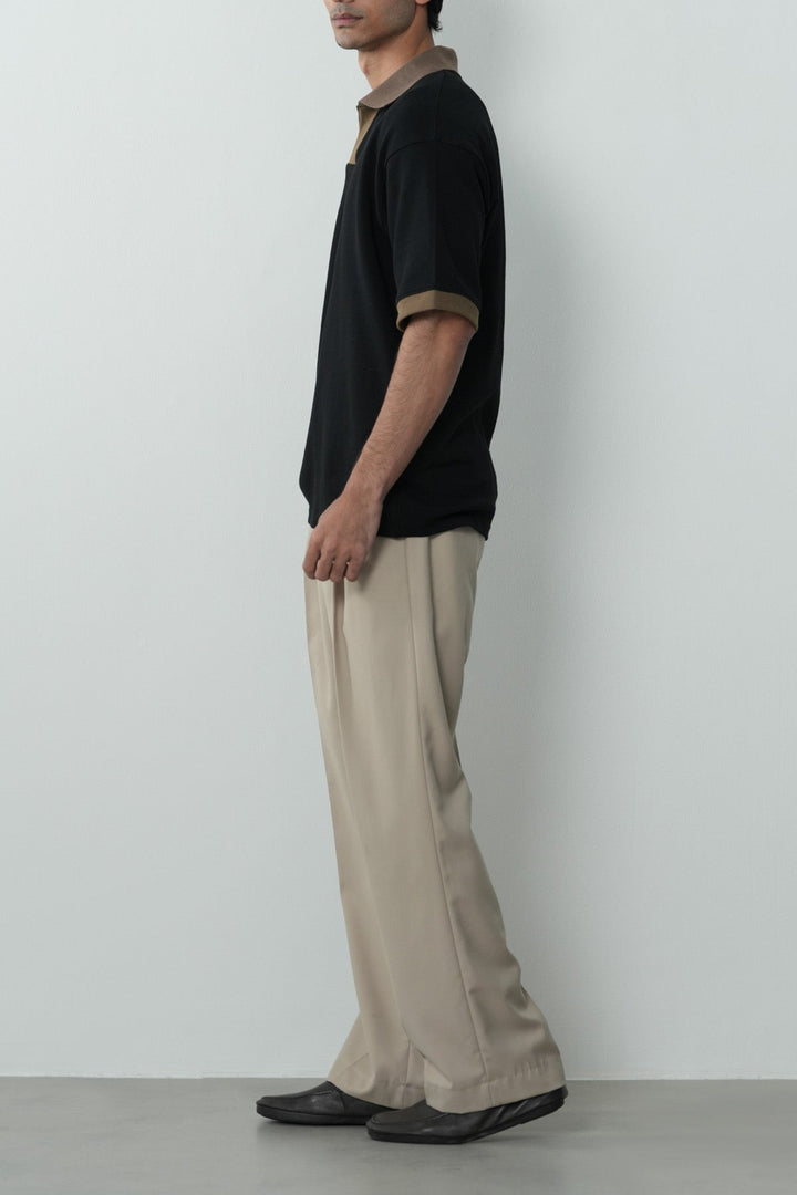 CONTRASTING EASY COLLAR POLO