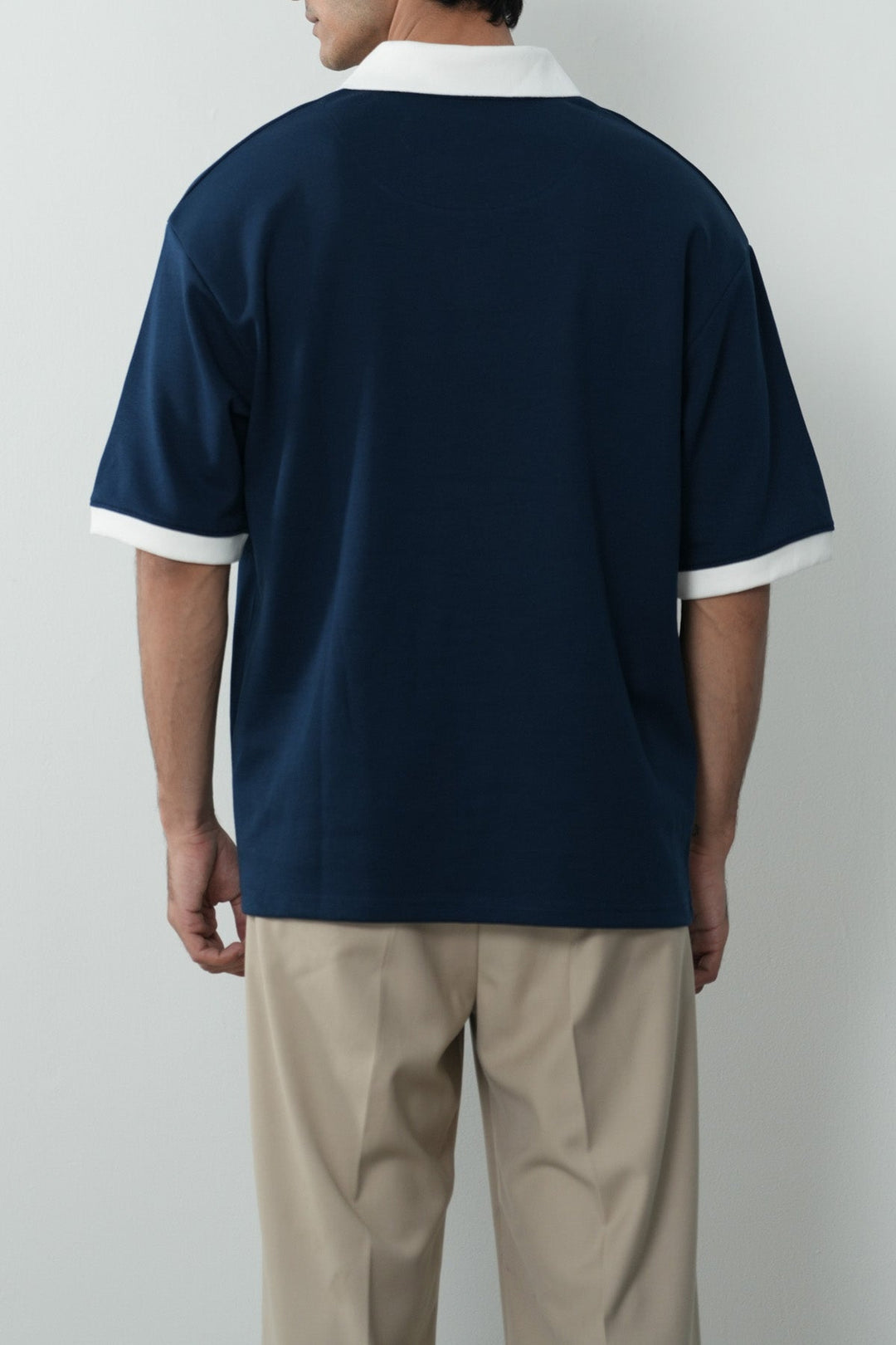 CONTRASTING EASY COLLAR POLO