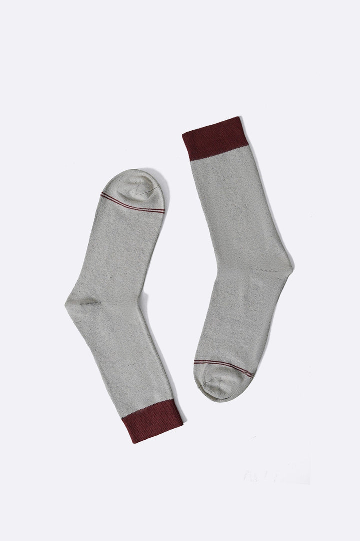 MAROON GREY 2-PACK CREW SOCKS