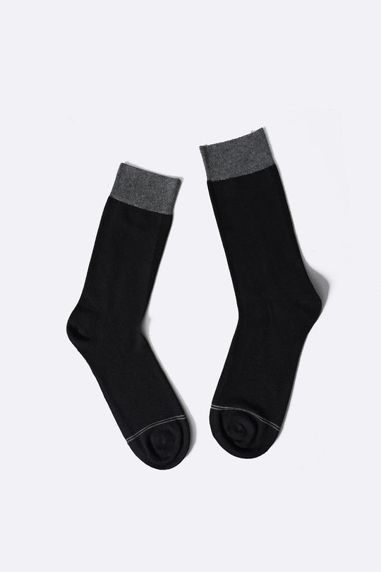 GREY CREW LENGTH SOCKS WITH STRIPE