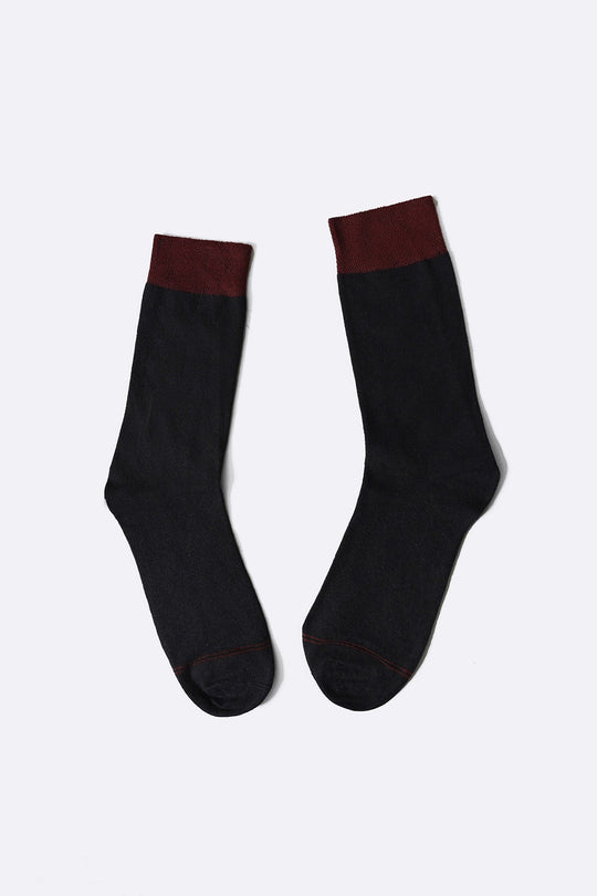 MAROON CREW LENGTH SOCKS WITH STRIPE