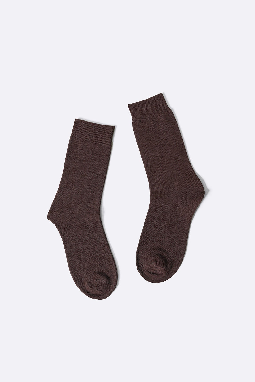 DARK BROWN CREW LENGTH COTTON SOCKS