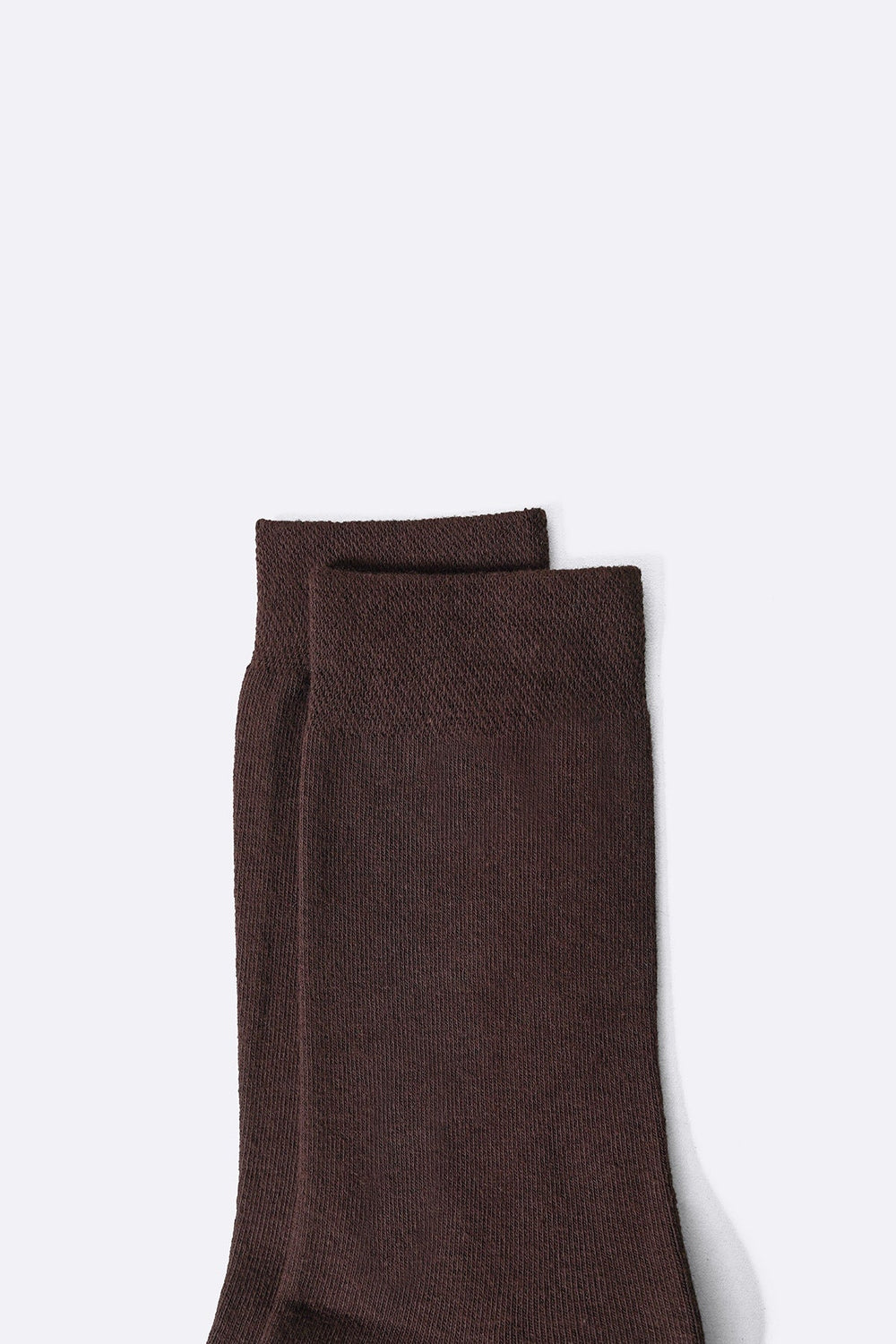 DARK BROWN CREW LENGTH COTTON SOCKS