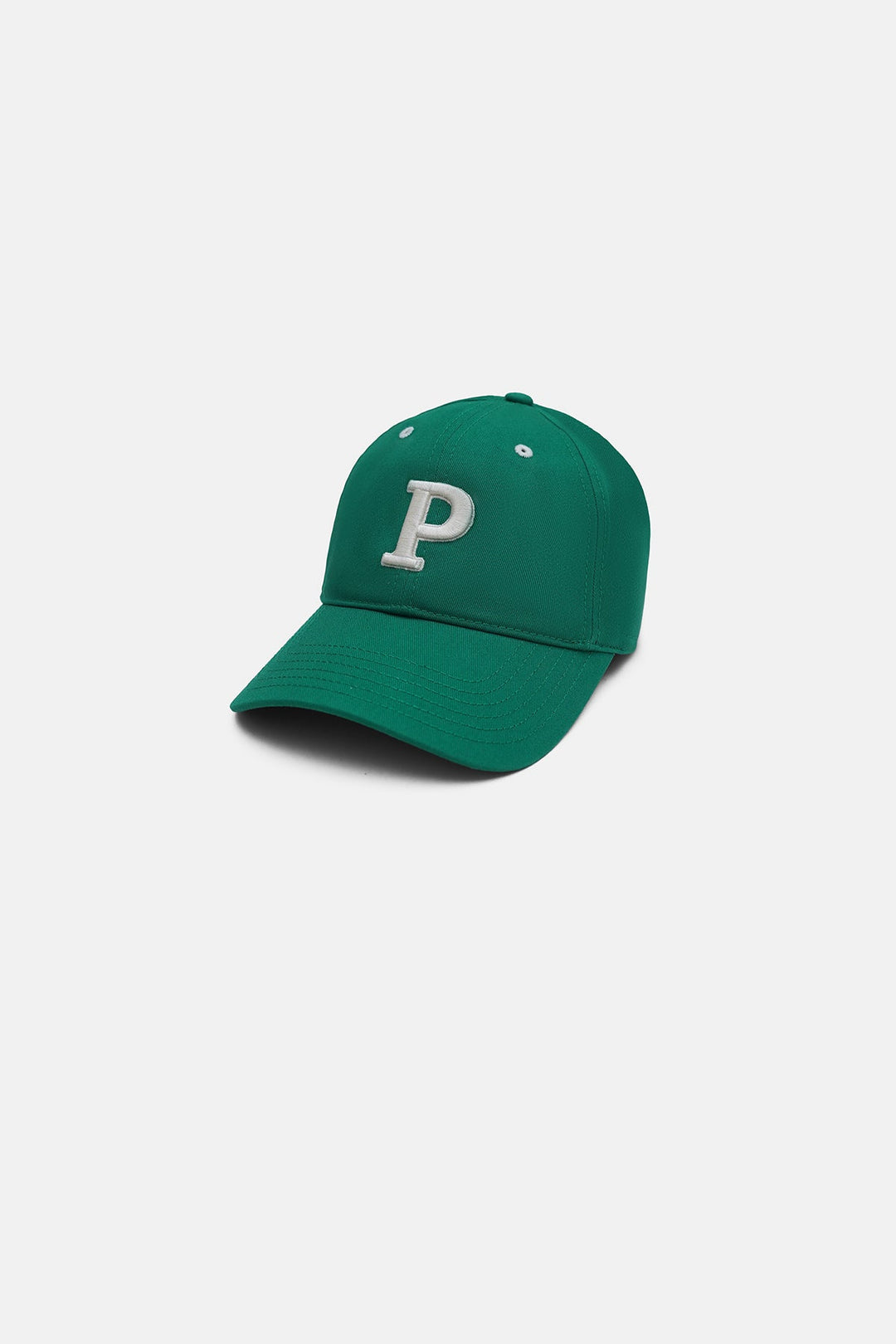 GREEN-EMBROIDERED "P" CAP