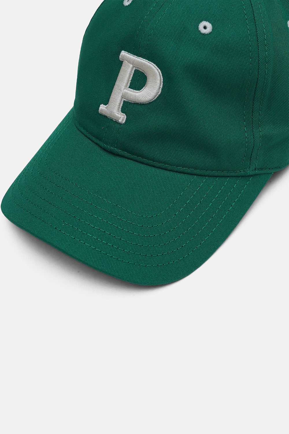 GREEN-EMBROIDERED "P" CAP