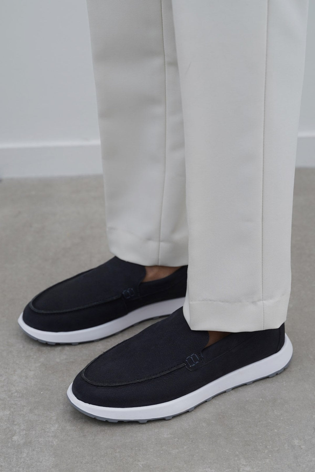 NAVY AIR LEATHER LOAFERS