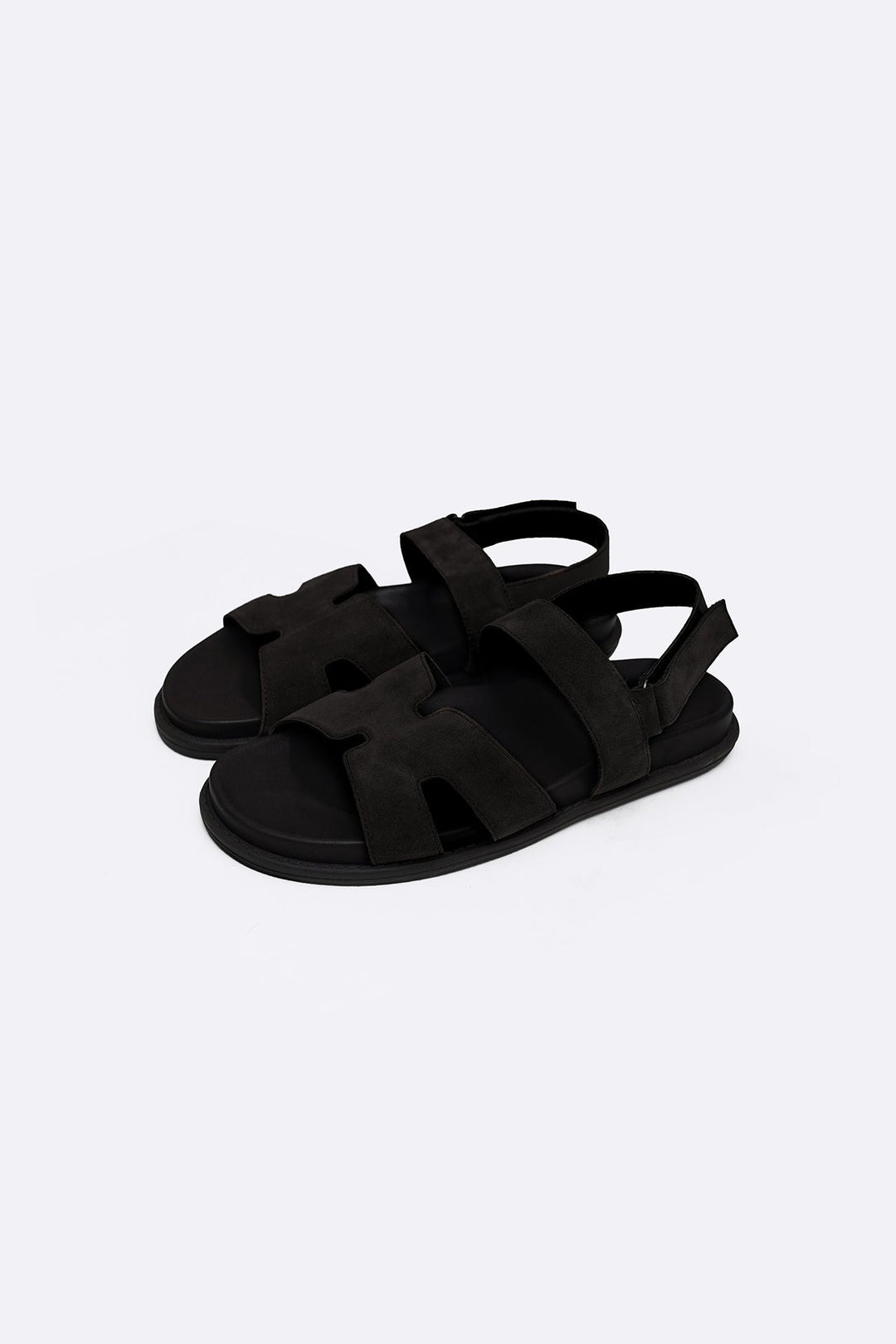 BLACK CLASSIC SUEDE LEATHER SANDALS