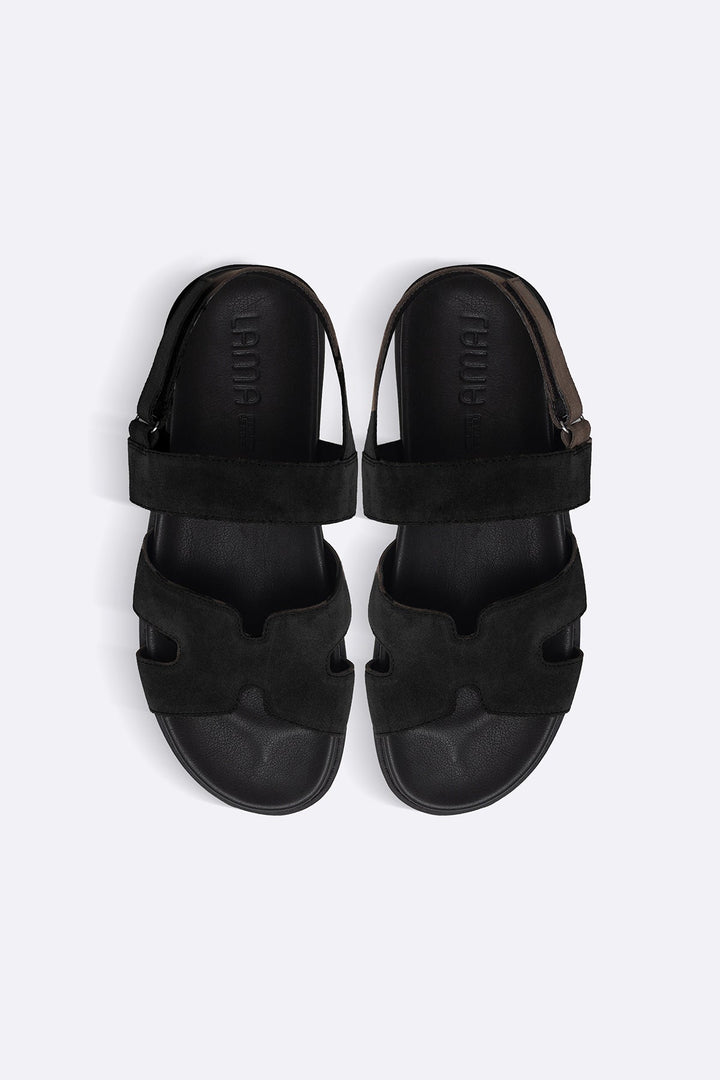 BLACK CLASSIC SUEDE LEATHER SANDALS