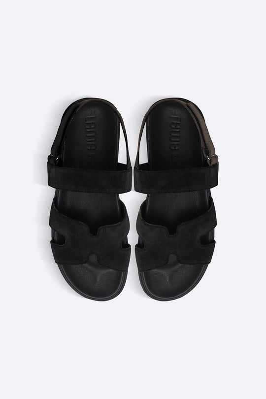 BLACK CLASSIC SUEDE LEATHER SANDALS