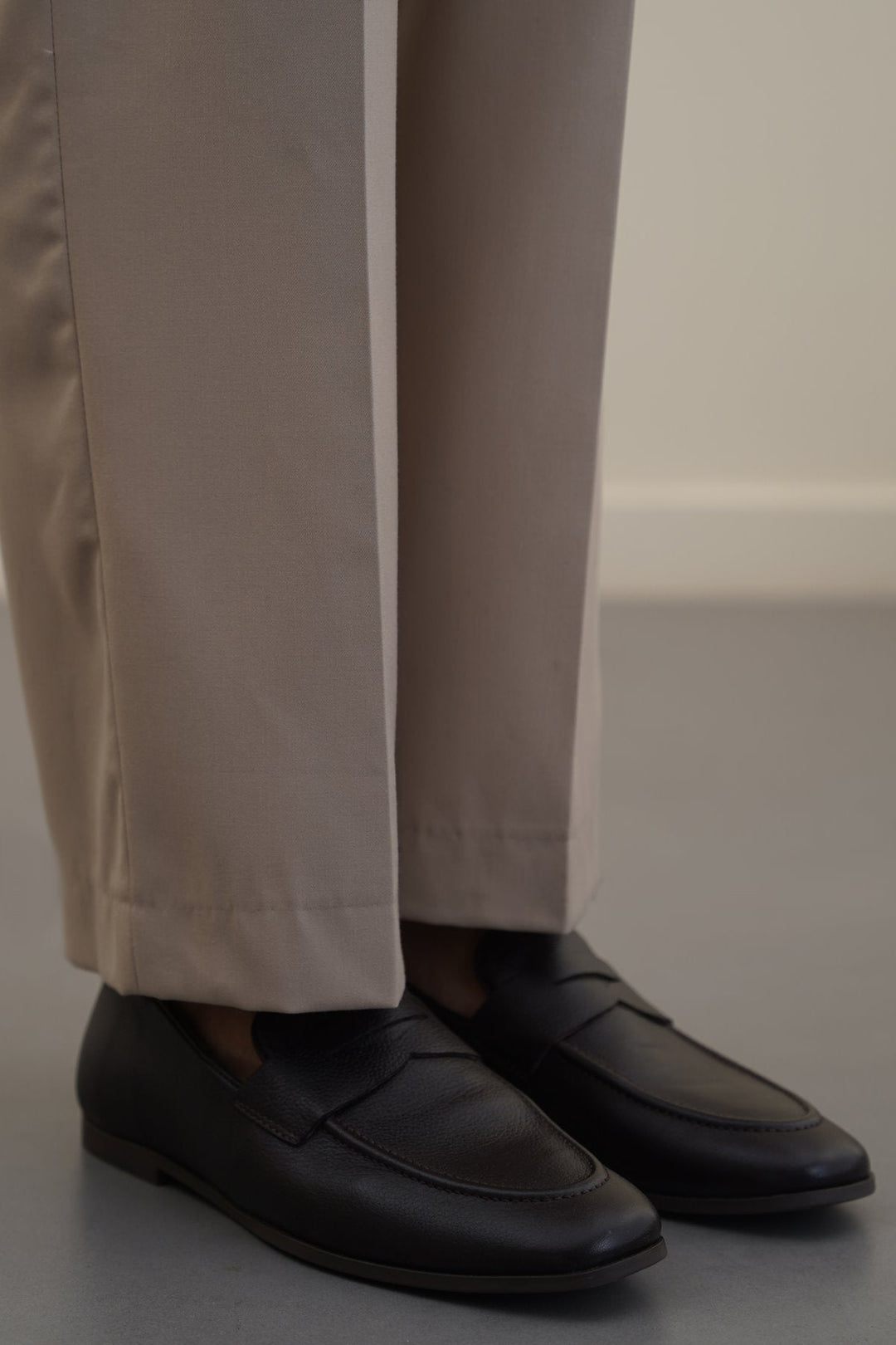 DARK BROWN LEATHER PENNY LOAFERS