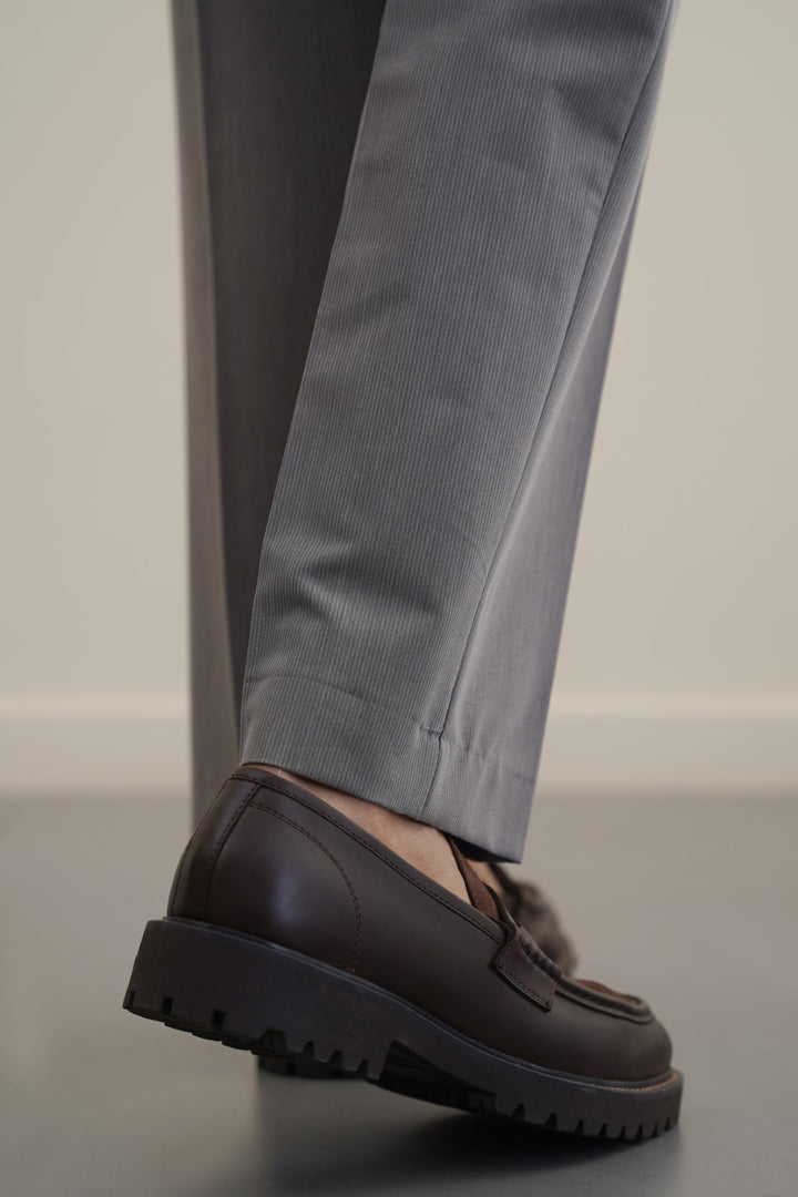 LEATHER & SUEDE PENNY LOAFERS