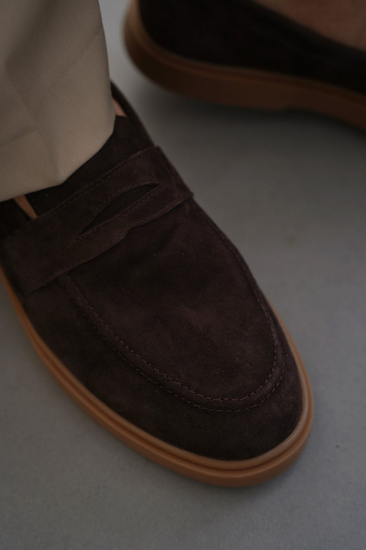 SUEDE PENNY LOAFERS