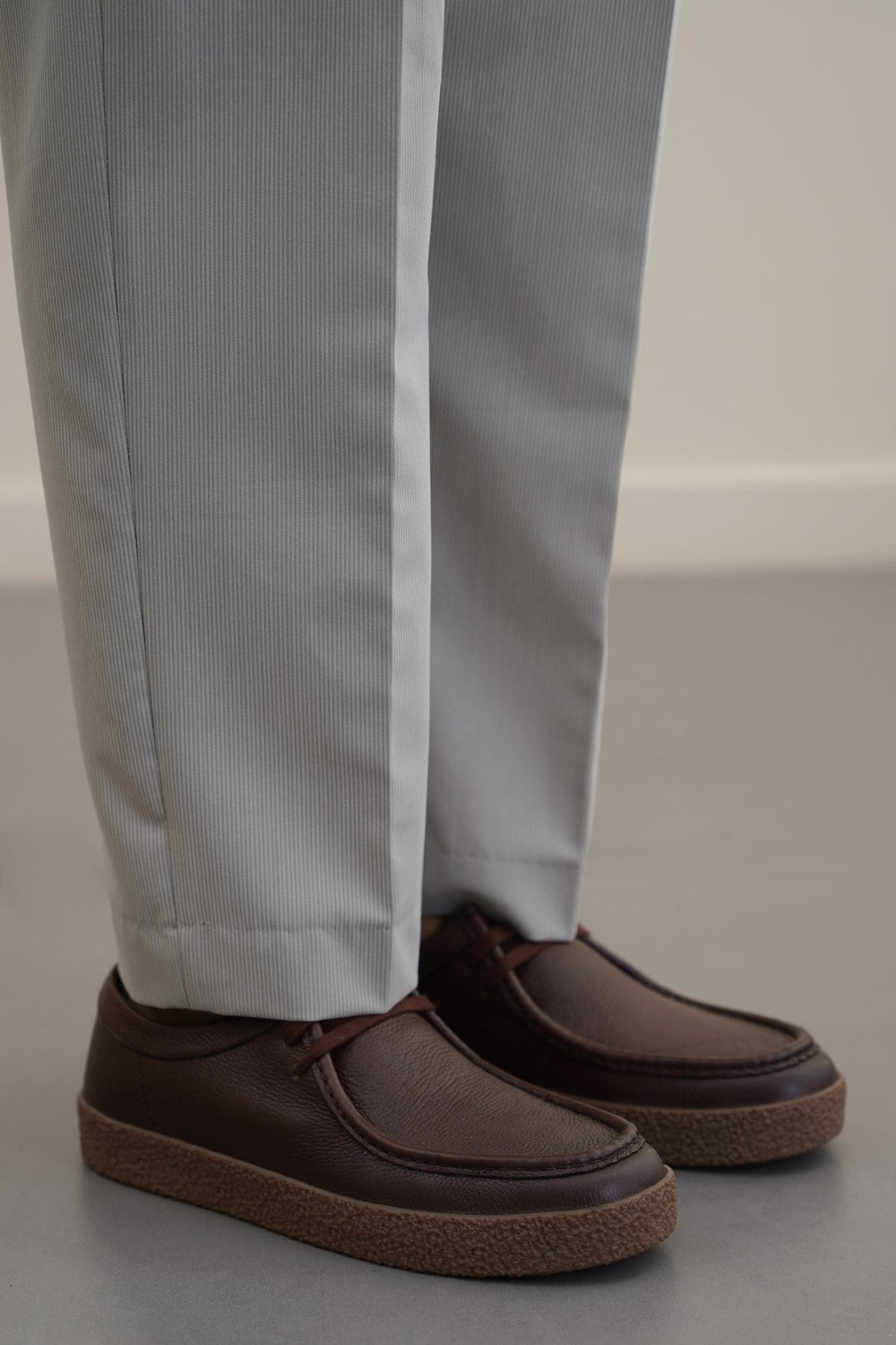 BROWN CASUAL MOC-TOE SHOES