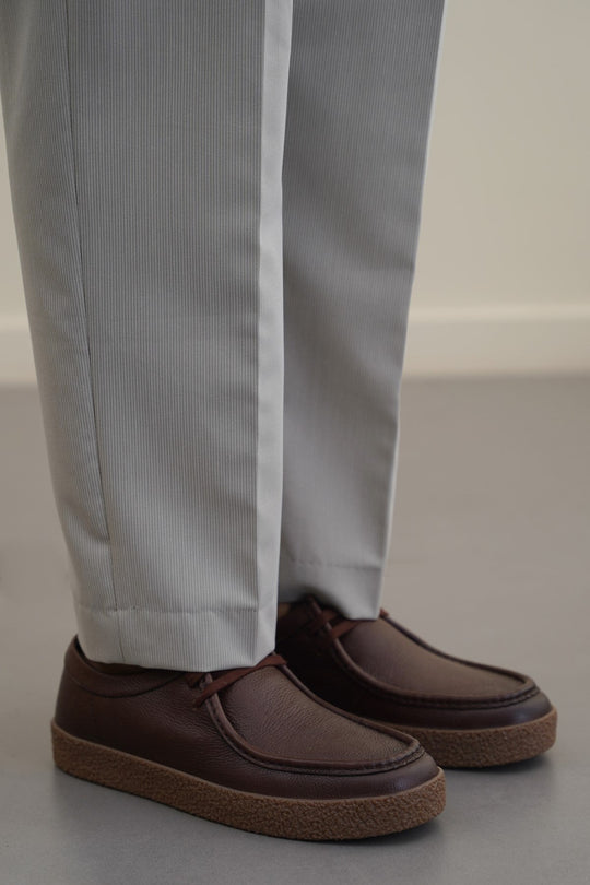 BROWN CASUAL MOC-TOE SHOES