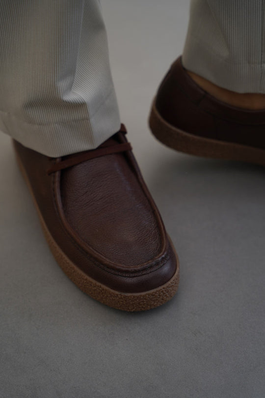 BROWN CASUAL MOC-TOE SHOES