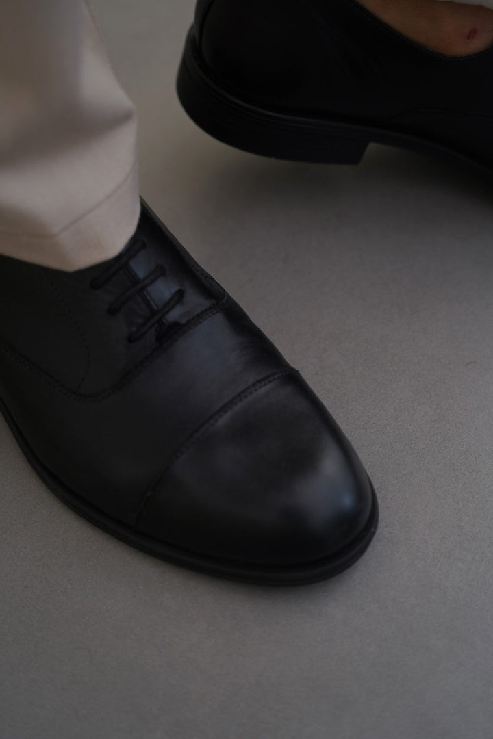 BLACK SMART LEATHER DRESS OXFORD
