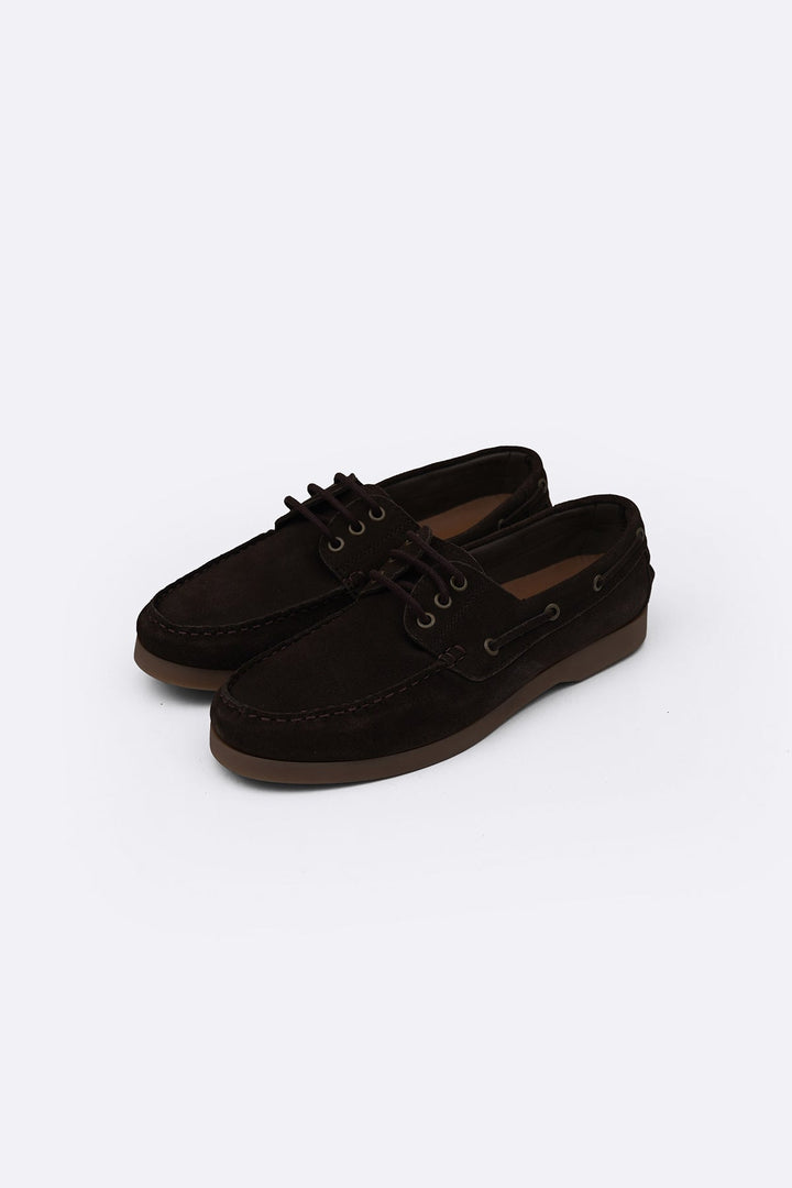 DARK BROWN SOFT SUEDE BOAT SHOES