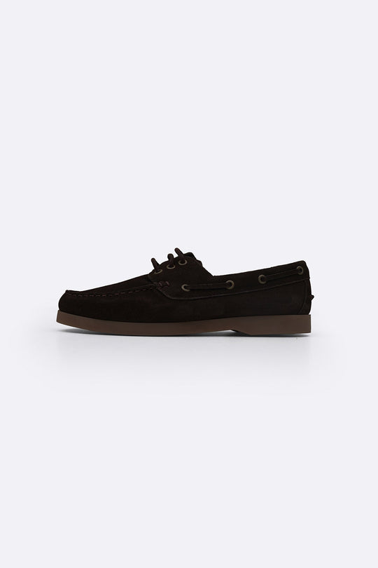 DARK BROWN SOFT SUEDE BOAT SHOES