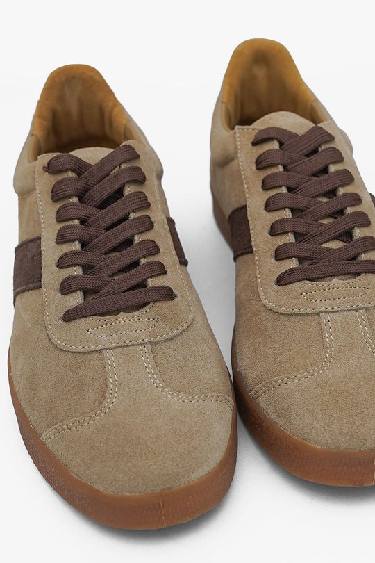 TAUPE-SUEDE RETRO SNEAKERS