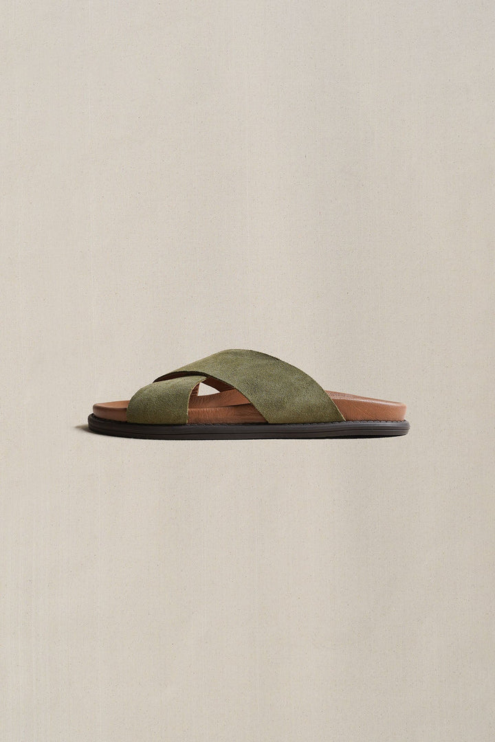 SAGE NOMAD LEATHER SLIDES