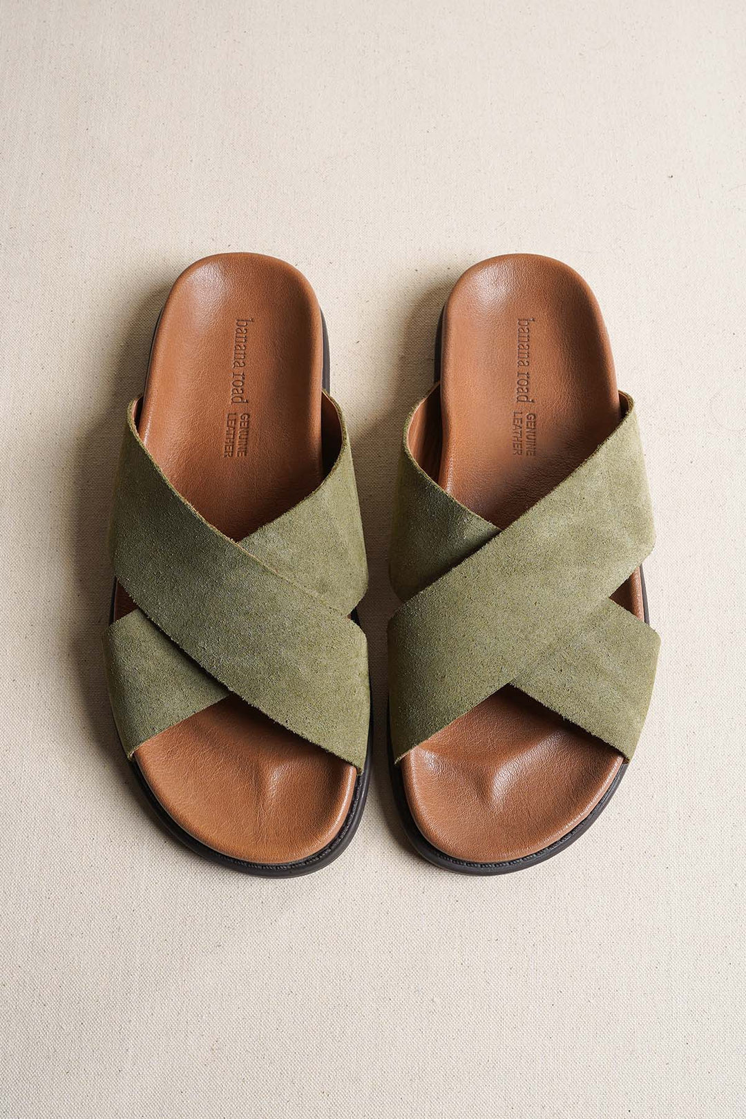 SAGE NOMAD LEATHER SLIDES