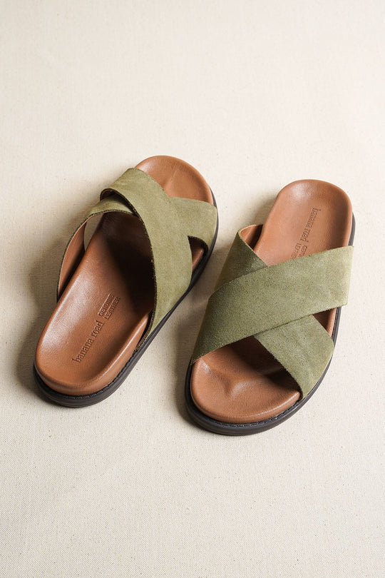 SAGE NOMAD LEATHER SLIDES