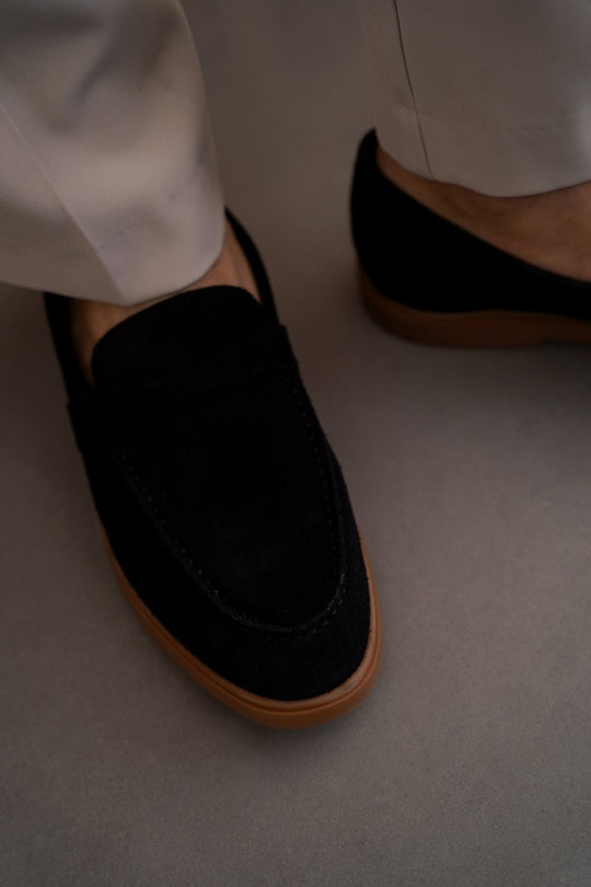 BLACK SUEDE LEATHER LOAFERS