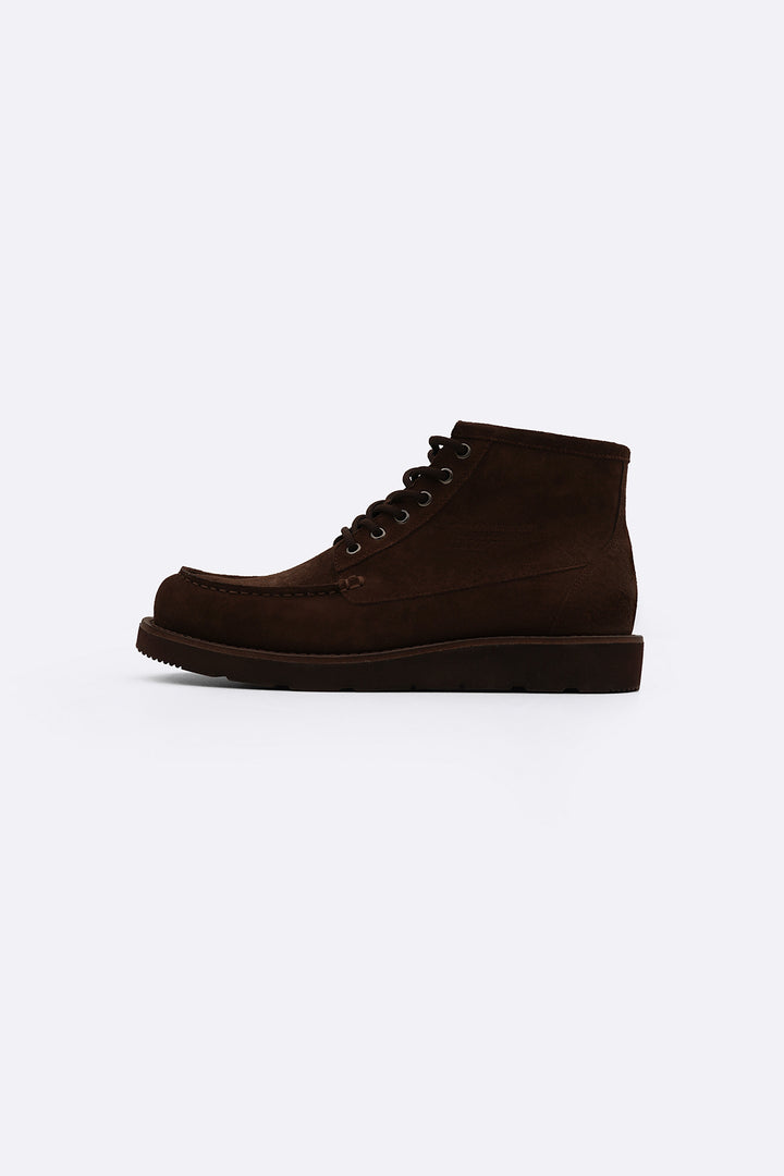 DARK BROWN SUEDE HIGH-ANKLE BOOT