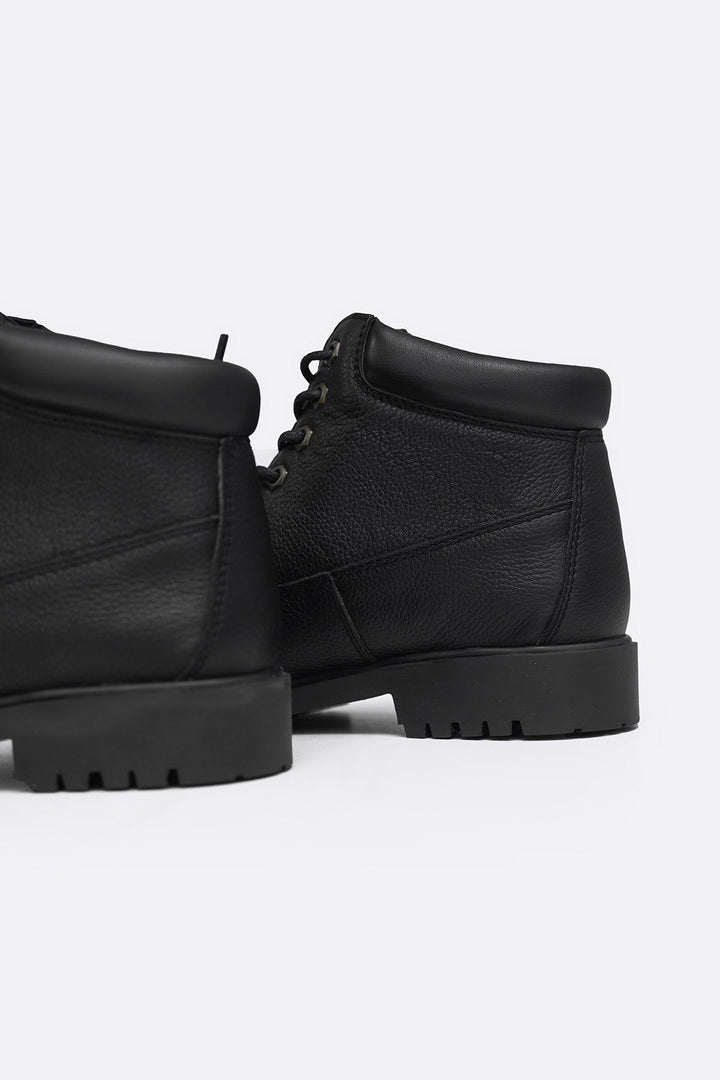 BLACK TITAN LEATHER BOOT