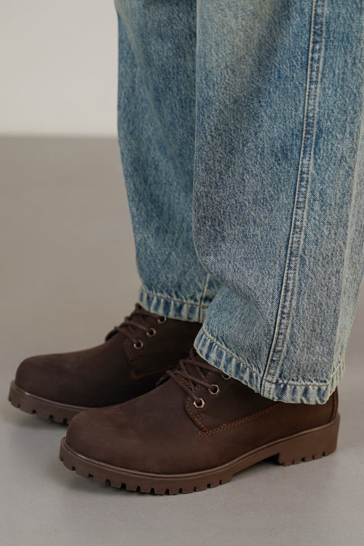 DARK BROWN TITAN LEATHER BOOT