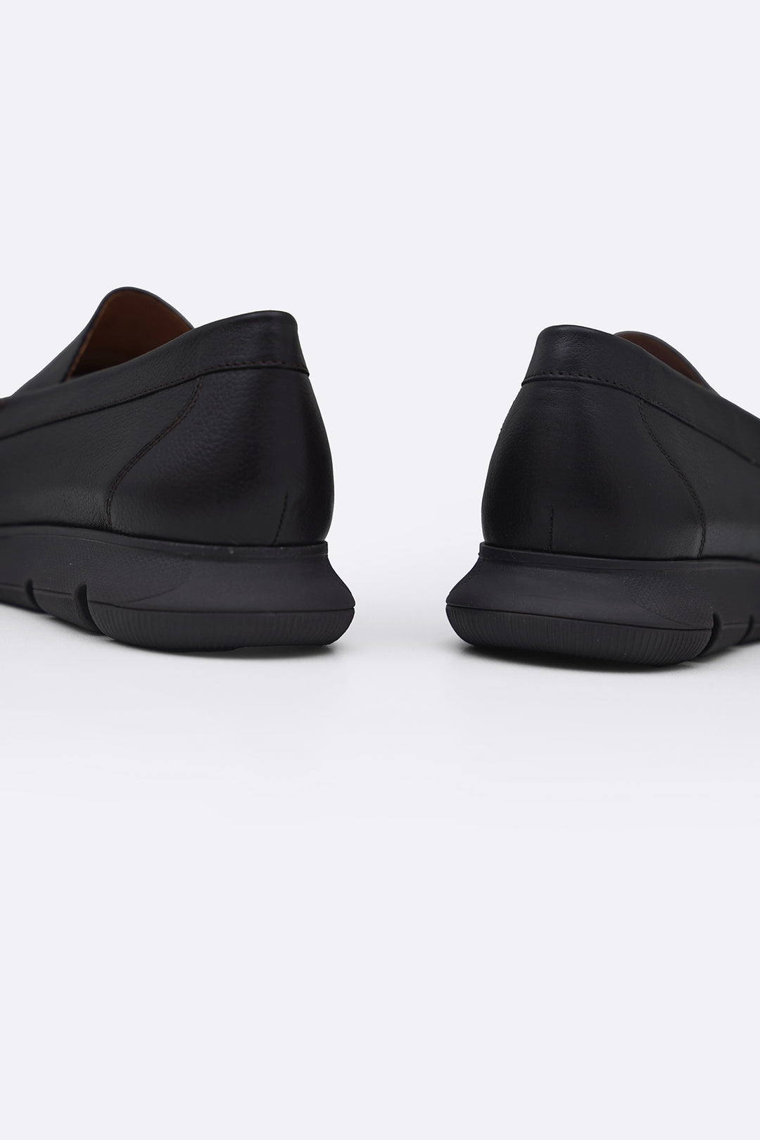 BLACK AIR-SOLE LEATHER LOAFERS
