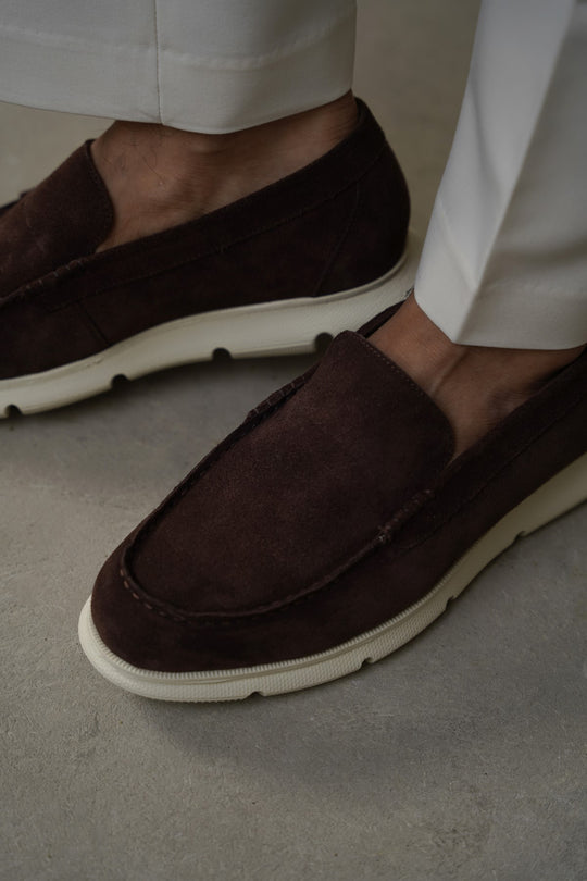 AIR-SOLE SUEDE LOAFERS
