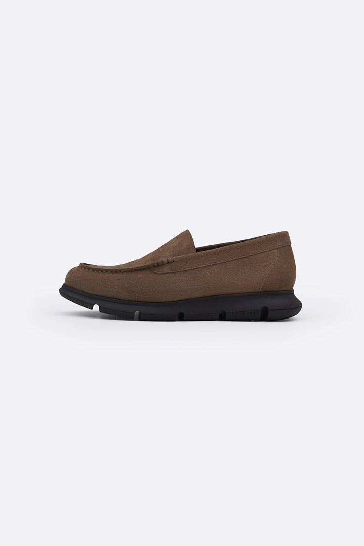 TAUPE AIR-SOLE SUEDE LOAFERS