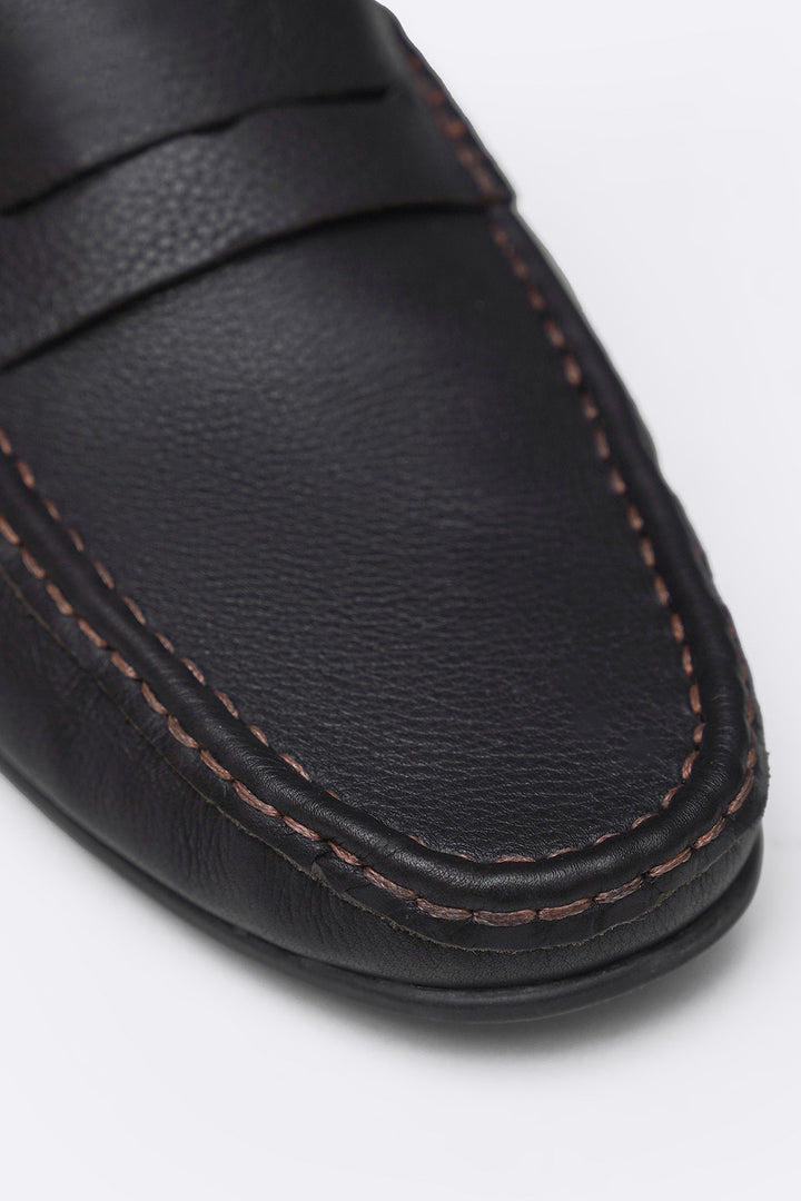DARK BROWN COMFORT REAL LEATHER MOCCASIN