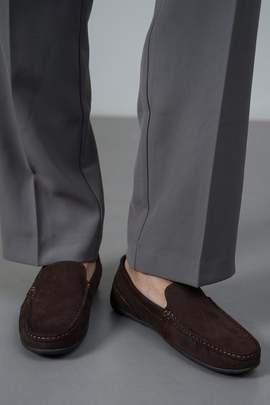 DARK BROWN COMFORT REAL LEATHER MOCCASIN