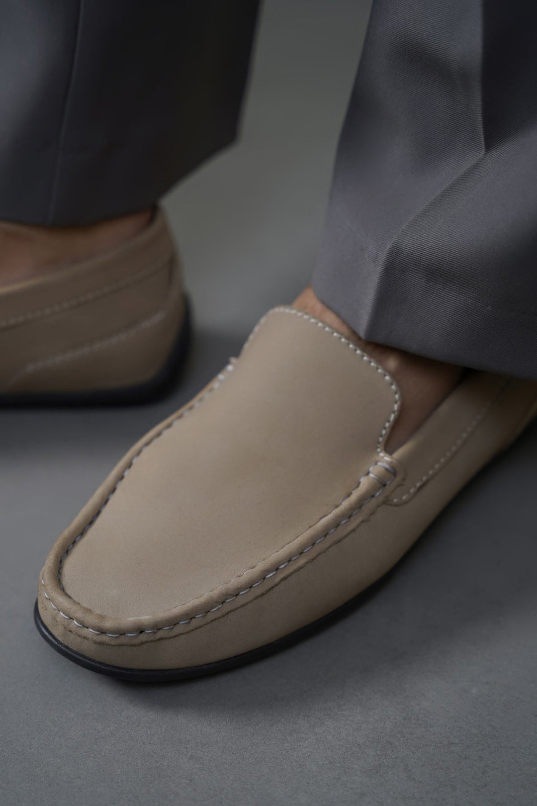 SAND COMFORT REAL LEATHER MOCCASIN