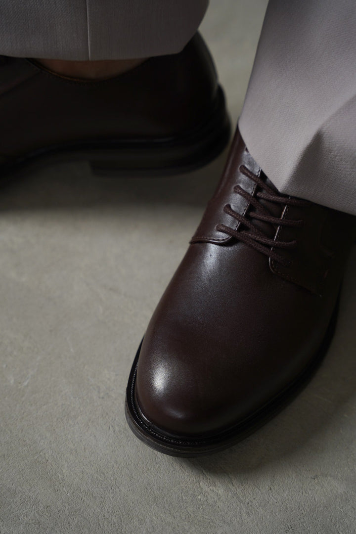 DARK BROWN CLASSIC LEATHER DERBI SHOES