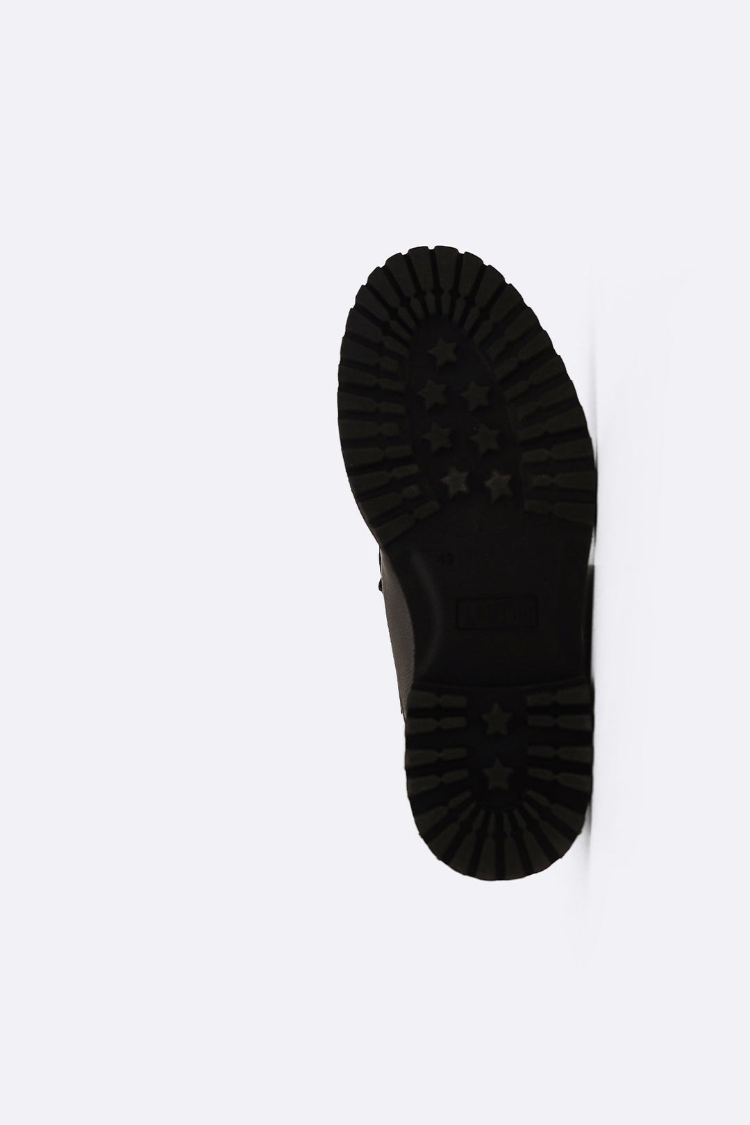 BLACK LEATHER MOC TOE SHOES