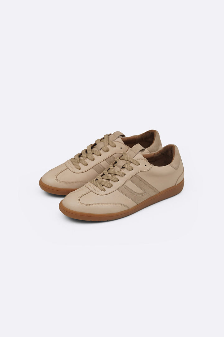 TAUPE STREET LEATHER SNEAKERS