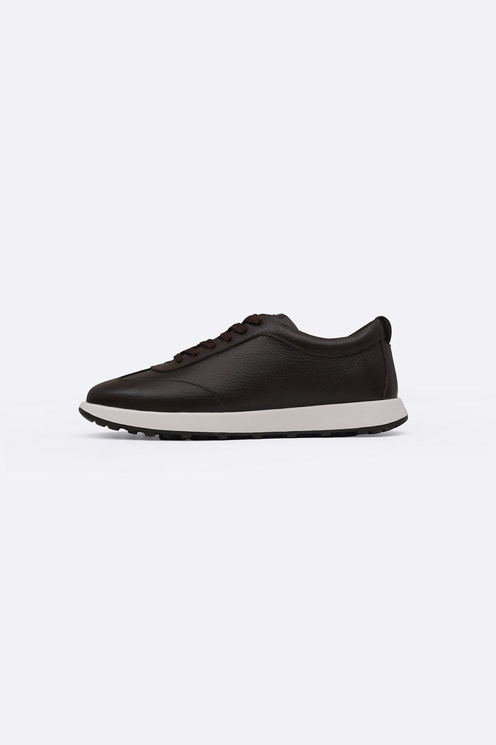 COFFEE AIR LEATHER SNEAKERS