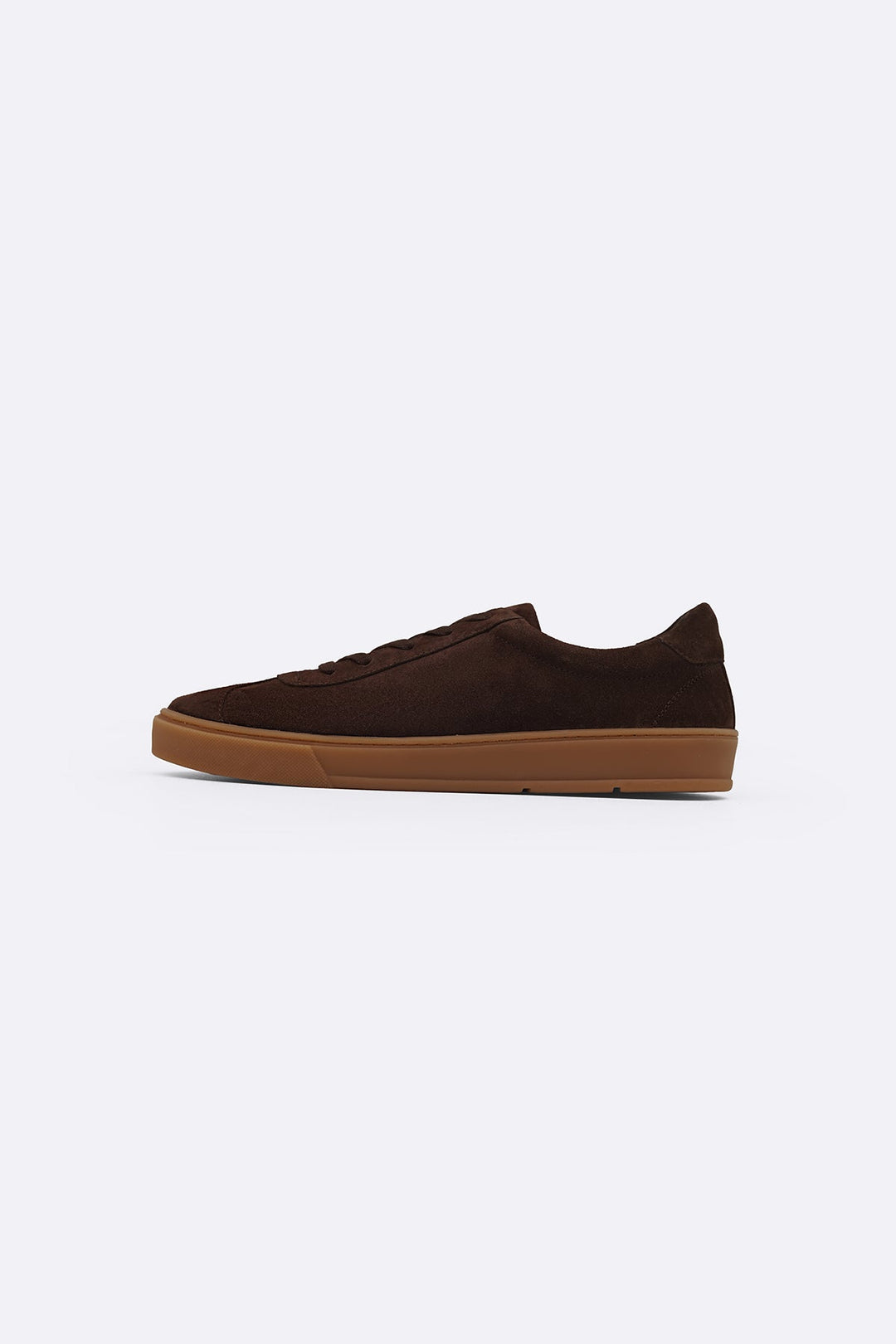 COFFEE LOW-TOP LEATHER SNEAKERS