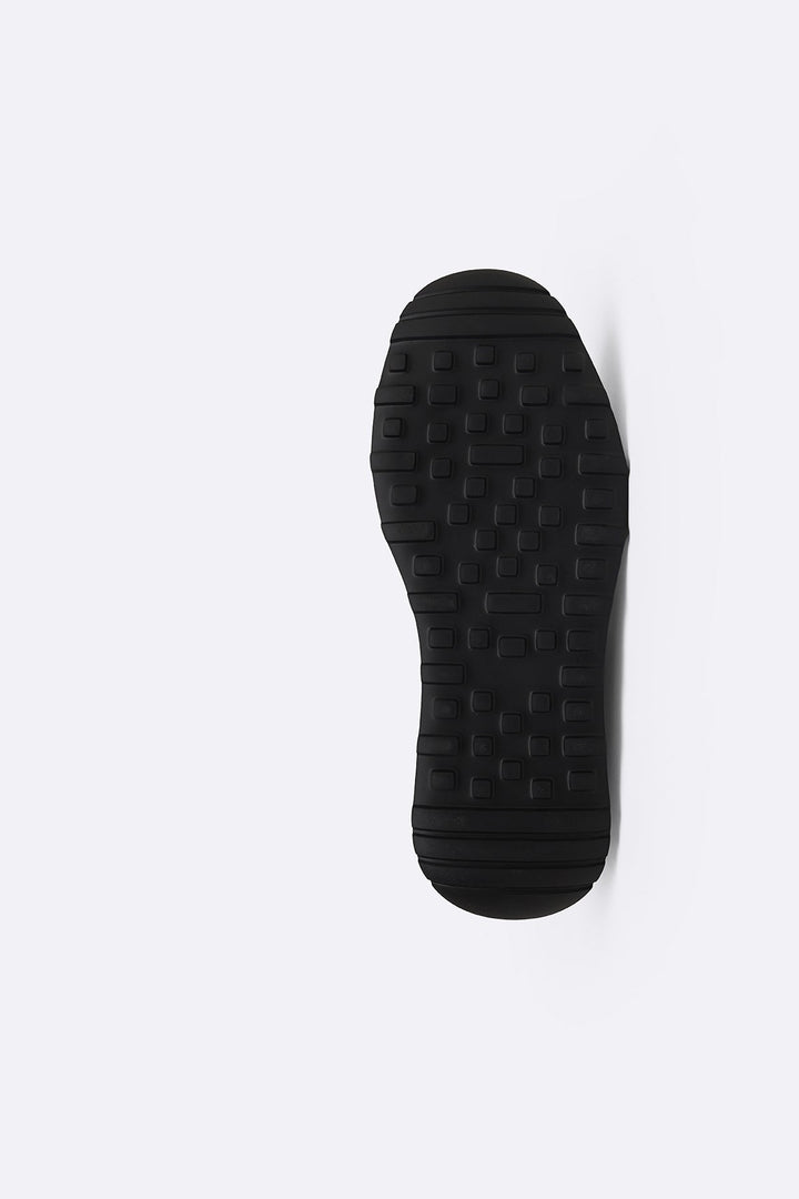 BLACK AIR LEATHER SNEAKERS