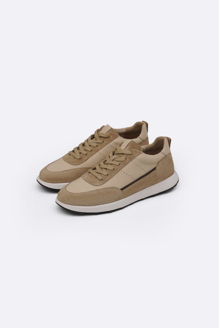 TAUPE AIR LEATHER SNEAKERS