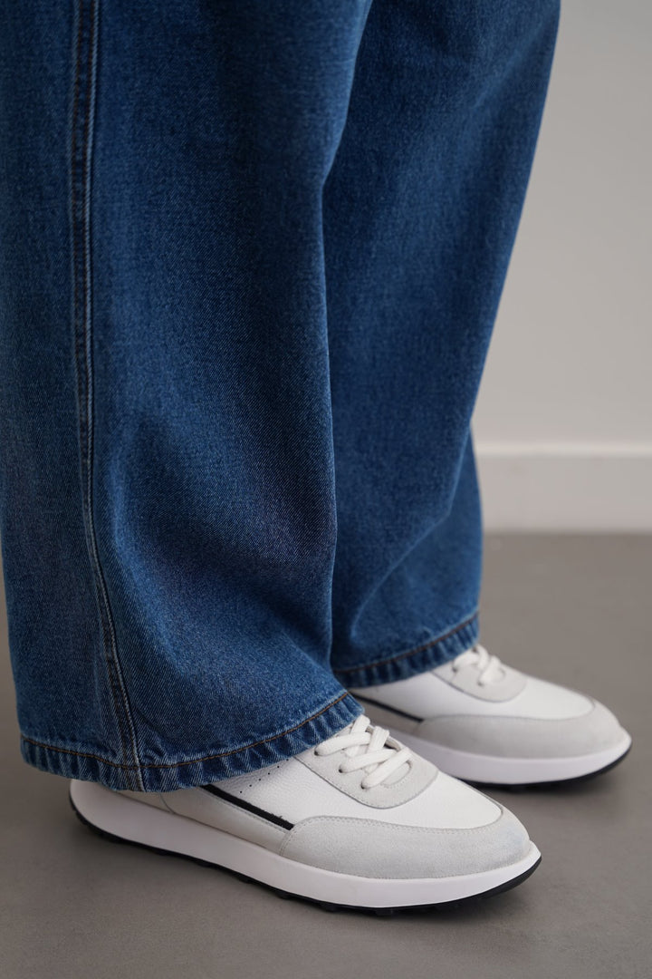 WHITE AIR LEATHER SNEAKERS