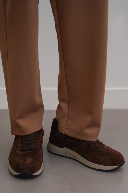 LACE-UP LEATHER SNEAKERS